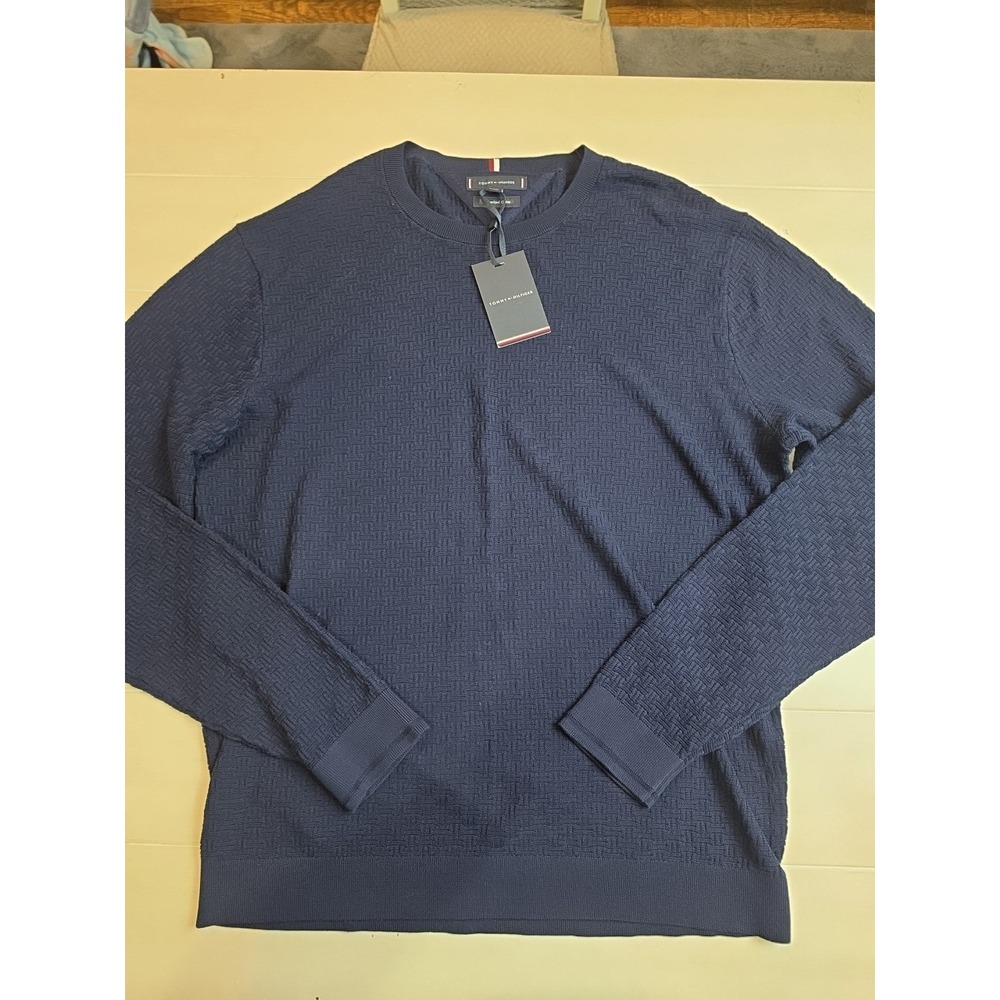 Tommy Hilfiger Mens 2XL Mercerized Cotton Crewneck Sweater Pullover Long Sleeve